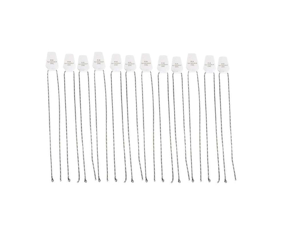 SILVER STAINLESS STEEL CUBE CHAIN 2.5 MM / 3:1 / 60 CM – Set of 12