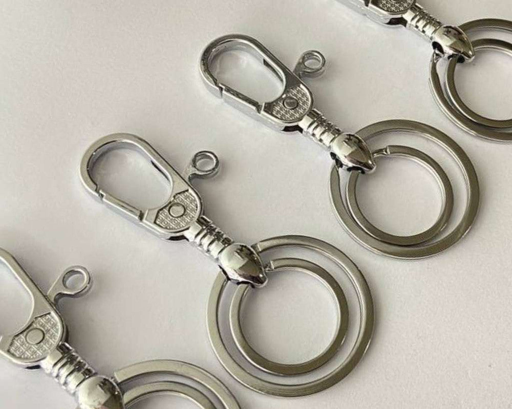 SILVER STAINLESS STEEL KEYCHAIN PLAIN – Set of 12