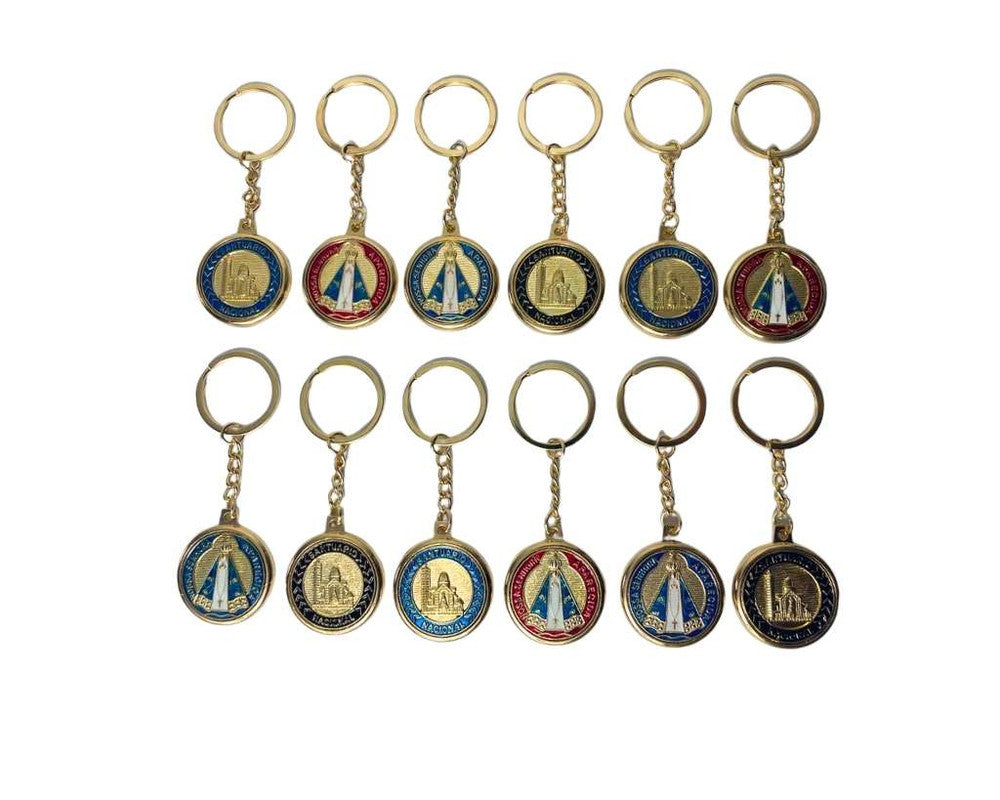KEYCHAIN OUR LADY OF APPARITIONS GOLDEN, BLACK, RED OR GREEN – Set of 12