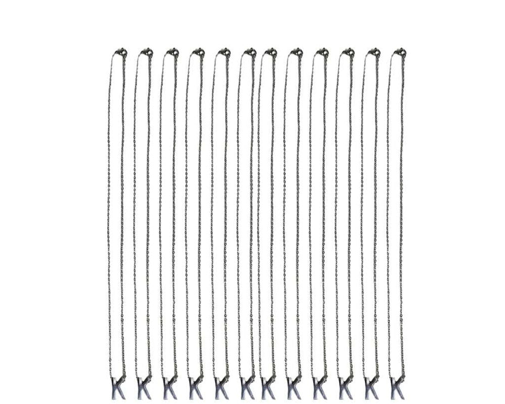 SILVER STAINLESS STEEL NECKLACE LETTER K – 12