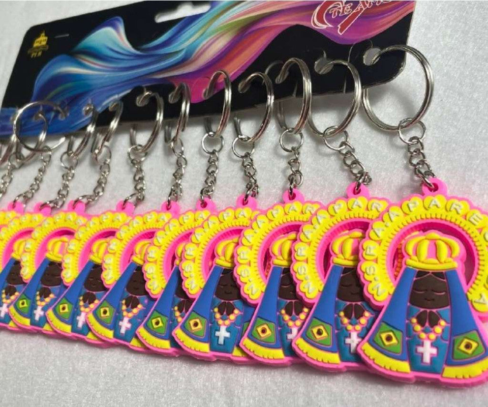 RUBBER PINK OUR LADY APPARITION KEYCHAIN-Set of 12