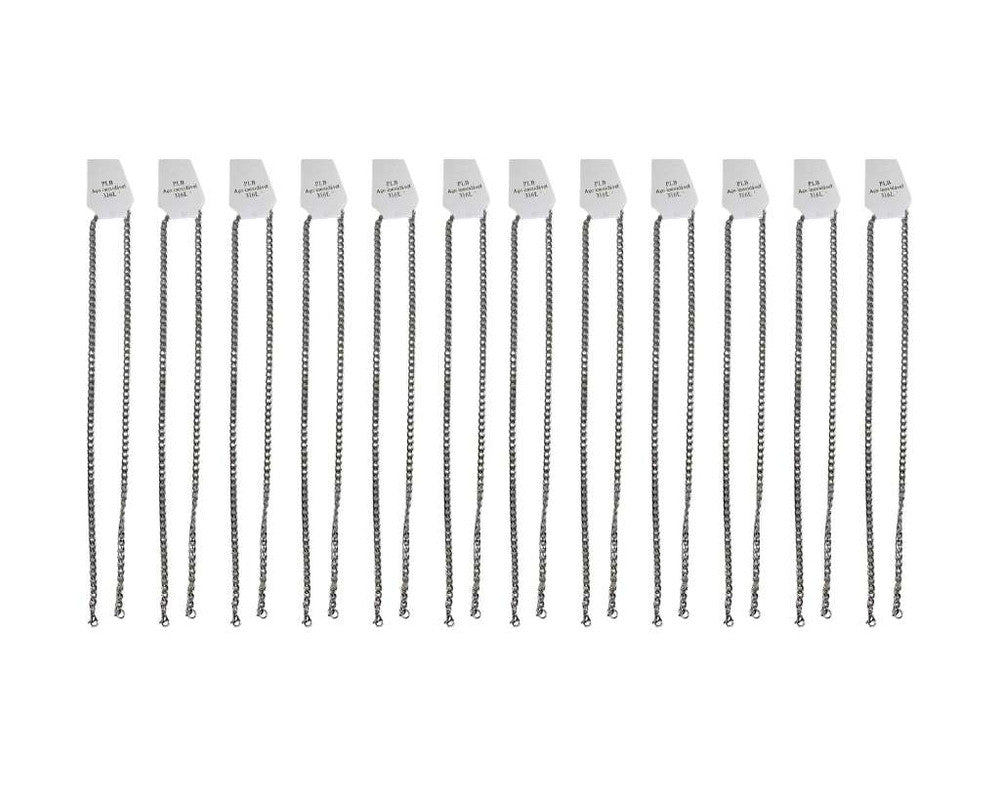 SILVER STAINLESS STEEL GRUMET CHAIN 1.4 MM / 60 CM – 12