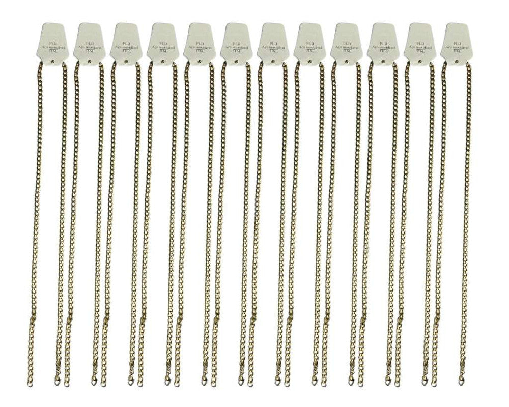 GOLDEN STAINLESS STEEL CHAIN GRUMET 1.4 MM / 70 CM – Set of 12