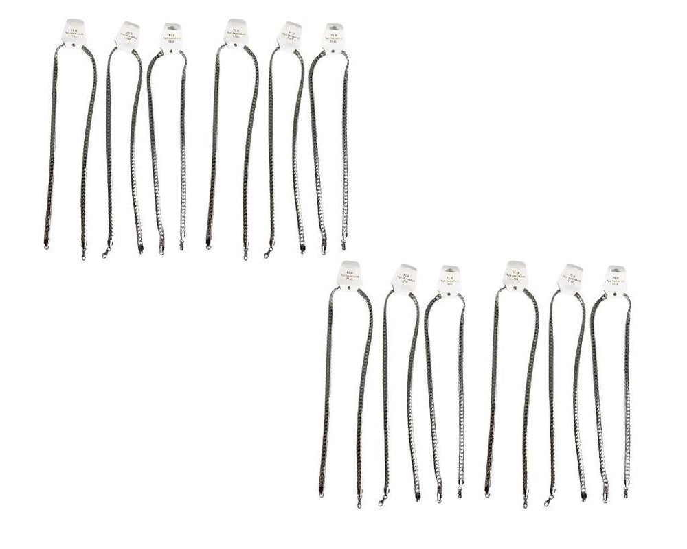 SILVER STAINLESS STEEL FÍGARO FLAT WITH DETAIL 1.6 MM / 60 CM – Set of 12