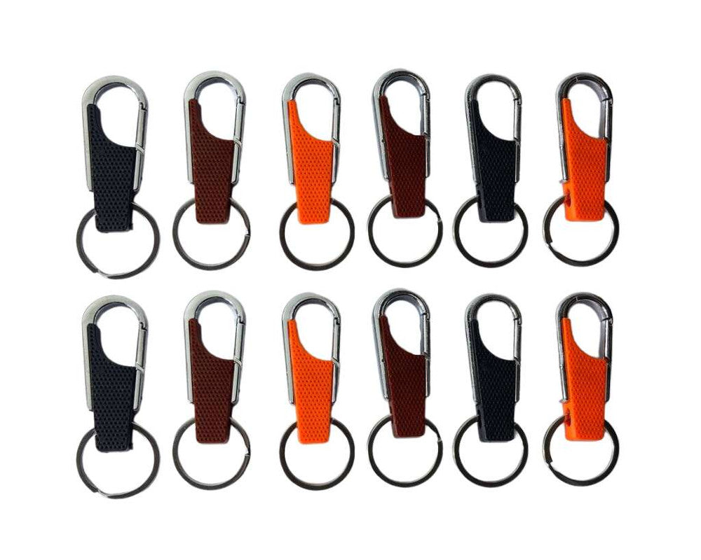 SILVER STAINLESS STEEL KEYCHAIN COLORED – Set of 12