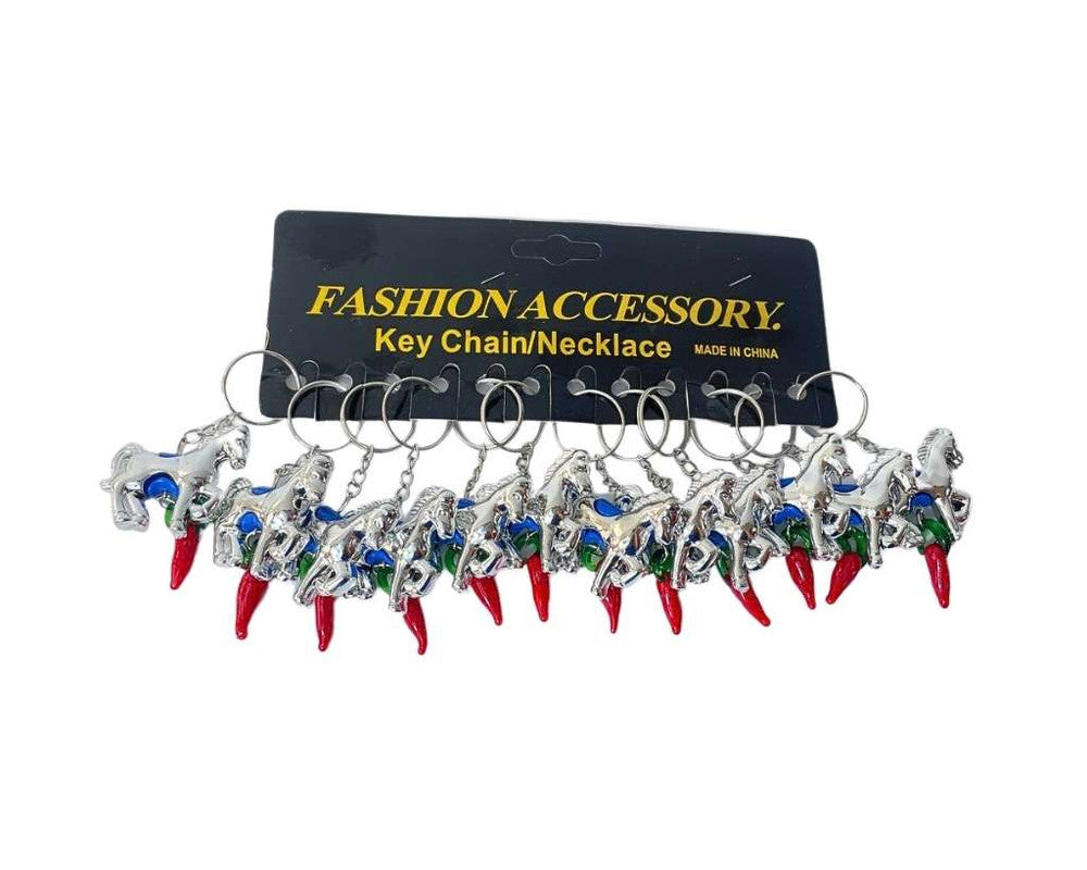 SILVER PENDANT HORSE WITH PEPPER KEYCHAIN – Set of 12