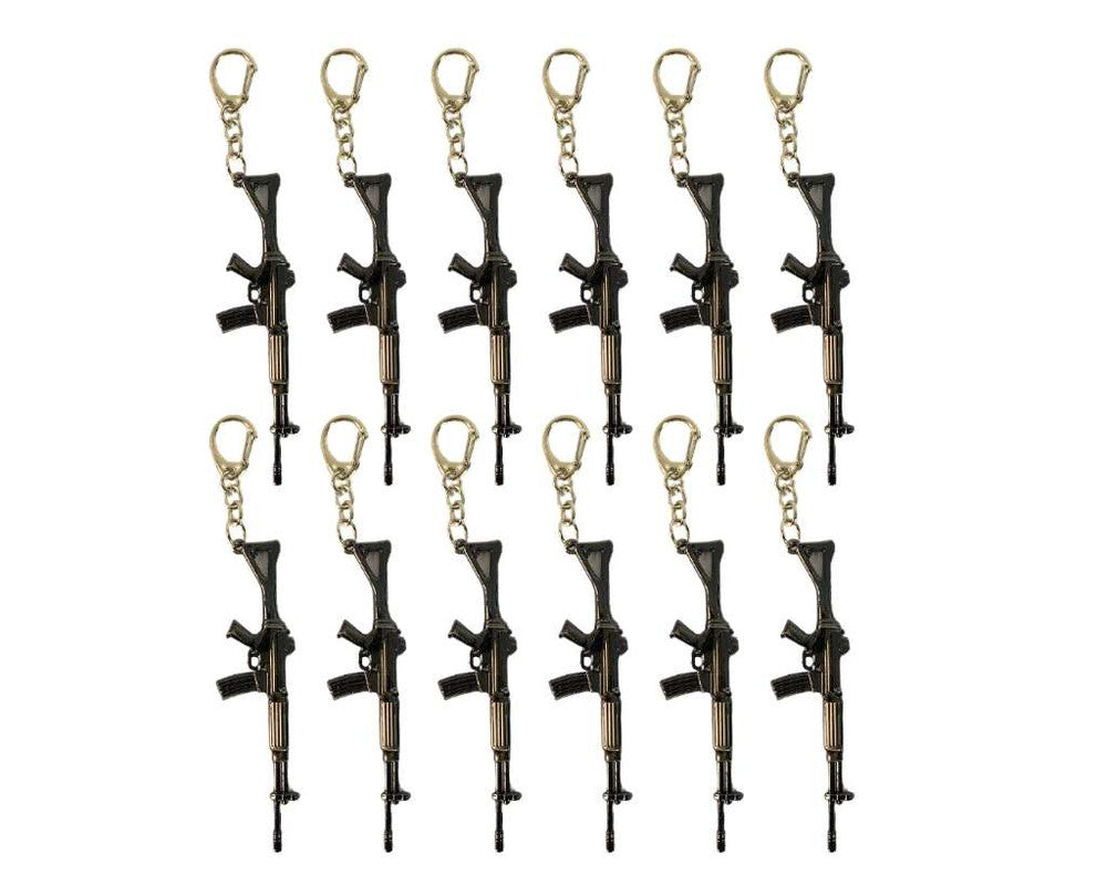 KEYCHAIN BLACK MACHINE GUN – Set of 12