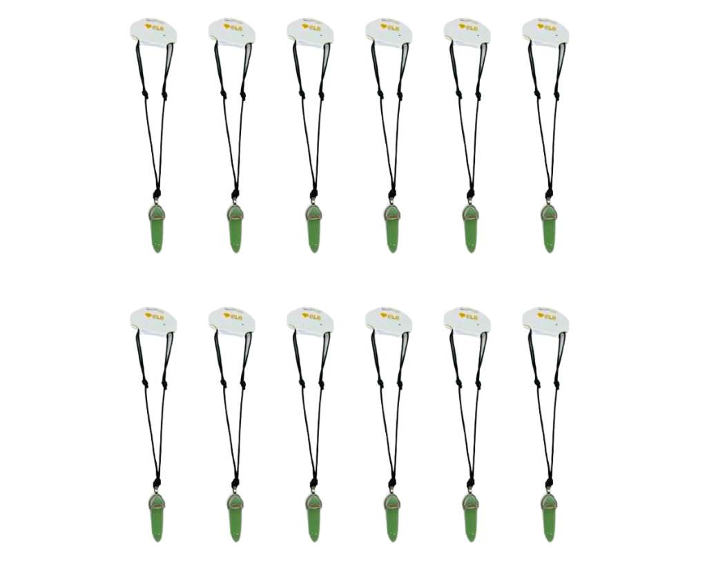 NECKLACE GREEN HEXAGONAL CRYSTAL PENDANT- Set of 12