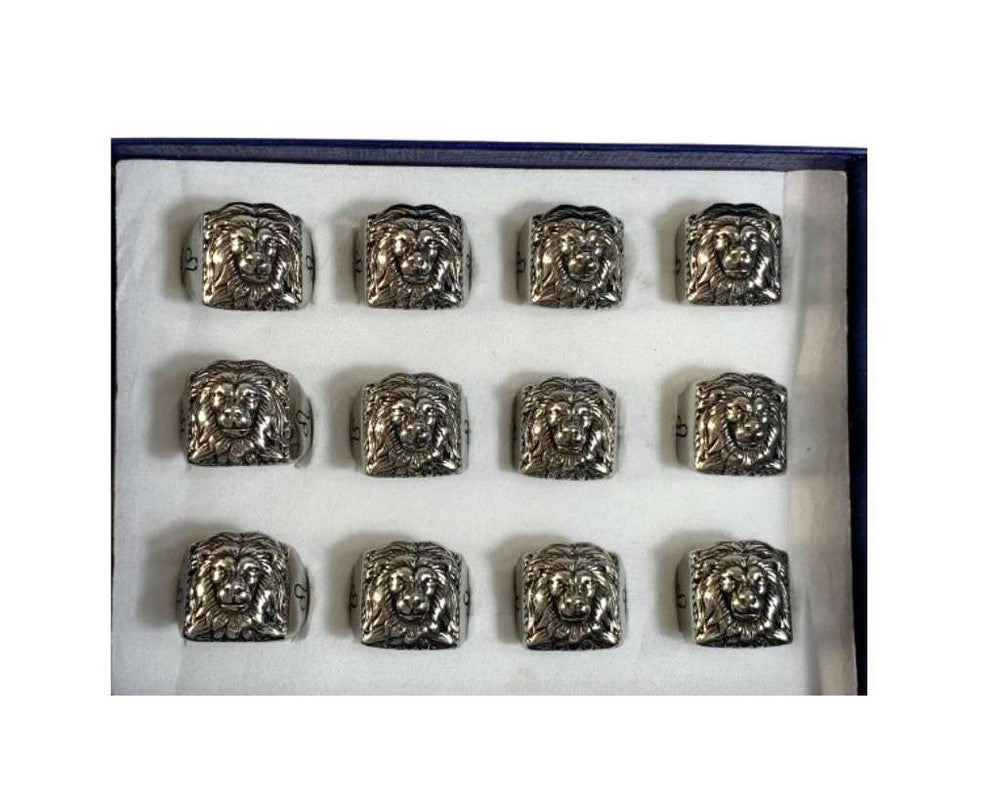 SILVER STAINLESS STEEL SIGN OF LION – 12