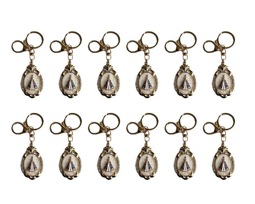 GOLDEN KEYCHAIN O.LADY APPARITIONS OVAL – Set of 12