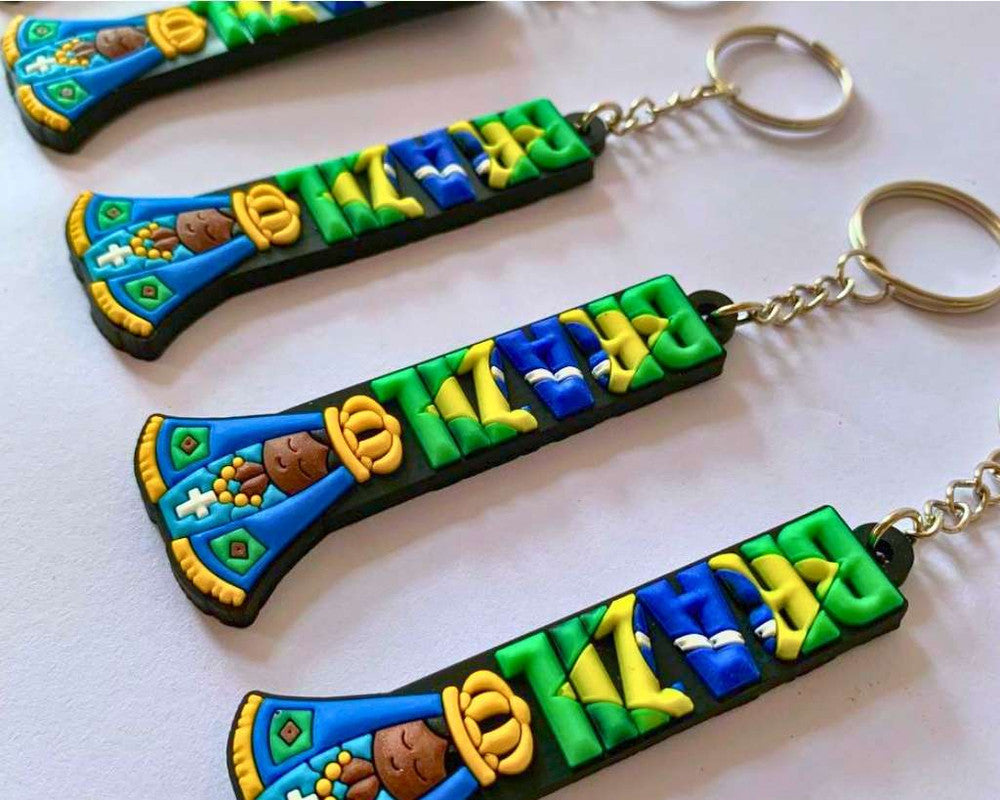 RUBBER KEYCHAIN OUR LADY APPARITION BRAZIL-Set of 12