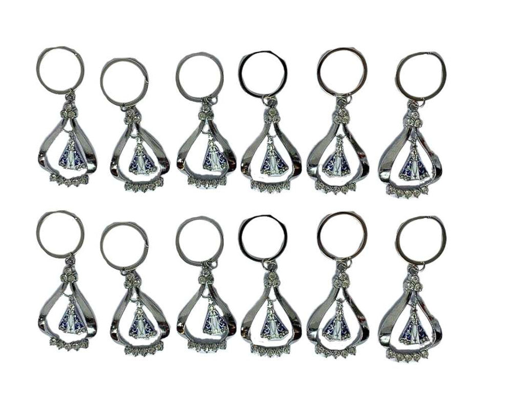KEYCHAIN OUR LADY APPARITIONS RHINESTONES-STUDD- Set of 12