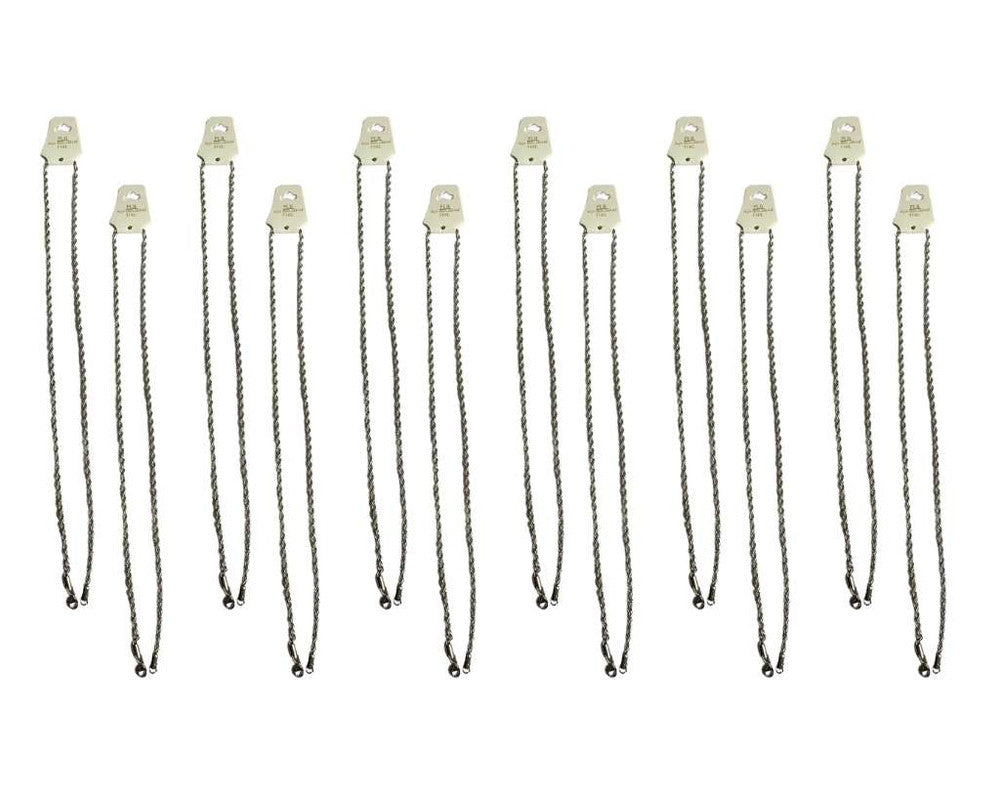 SILVER STAINLESS STEEL CHAIN ROPE 0.8 MM / 70 CM – Set of 12