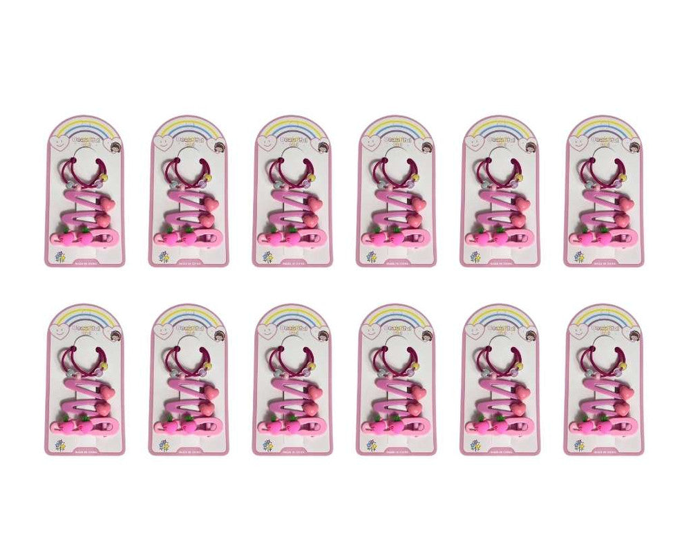 CLIP WITH COLORED ELASTICS - Set of 12