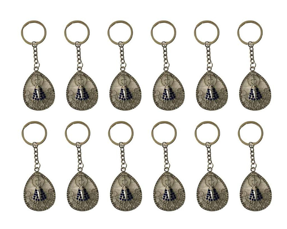 SILVER KEYCHAIN DROP O. LADY APPARITIONS – Set of 12