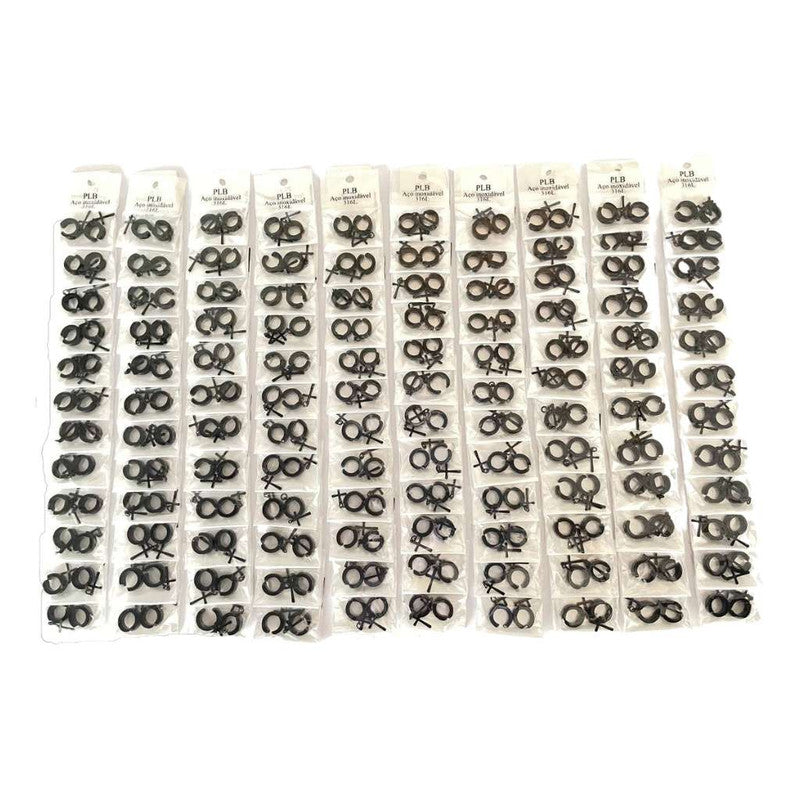 BLACK SMALL CROSS CLIP HOOP EARRINGS - 120 PAIRS
