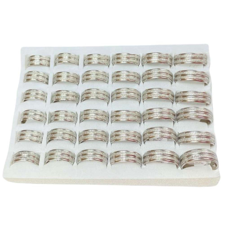 SILVER DIAMOND RING WITH 3 RIDES 8MM- Set of 36