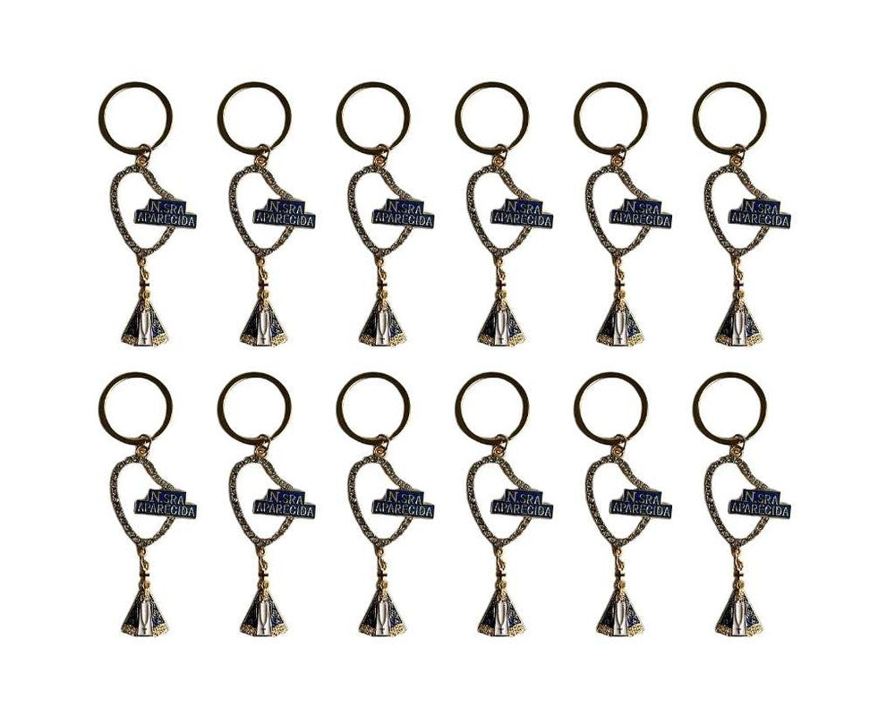 GOLDEN KEYCHAIN O. LADY APPARITIONS WITH CATHOLIC THIRD-Set of 12
