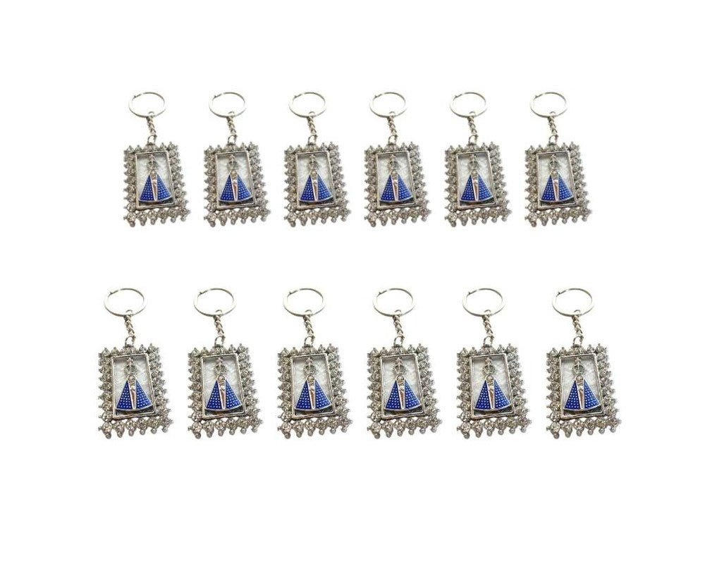SIVER KEYCHAIN RECTANGULE O. LADY APPARITIONS –Set of 12