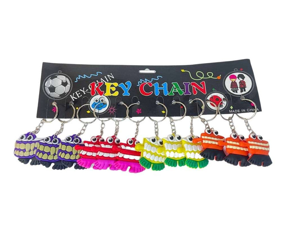 RUBBER COLORFUL SMILES KEYCHAIN - Set Of 12
