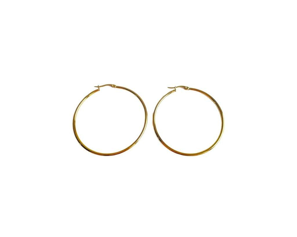 GOLDEN STAINLESS STEEL EARRINGS HOOP 40 MM- Set of 120