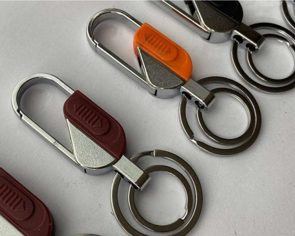 SILVER STAINLESS STEEL KEYCHAIN COLORED – Set of 12