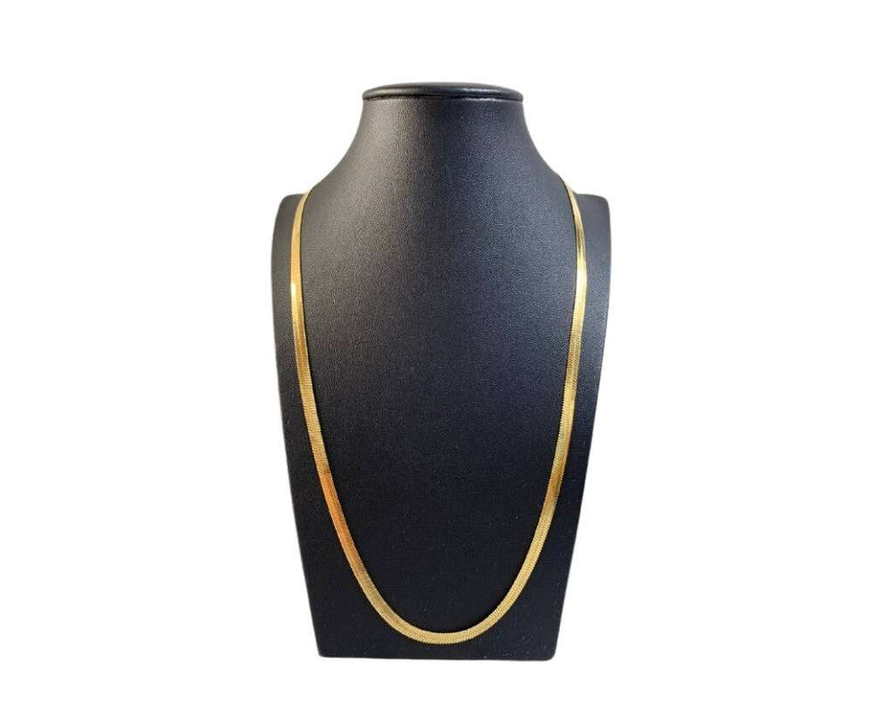 GOLDEN STAINLESS STEEL CHAIN  SNAKE 0.6 MM / 60 CM – Set of  12