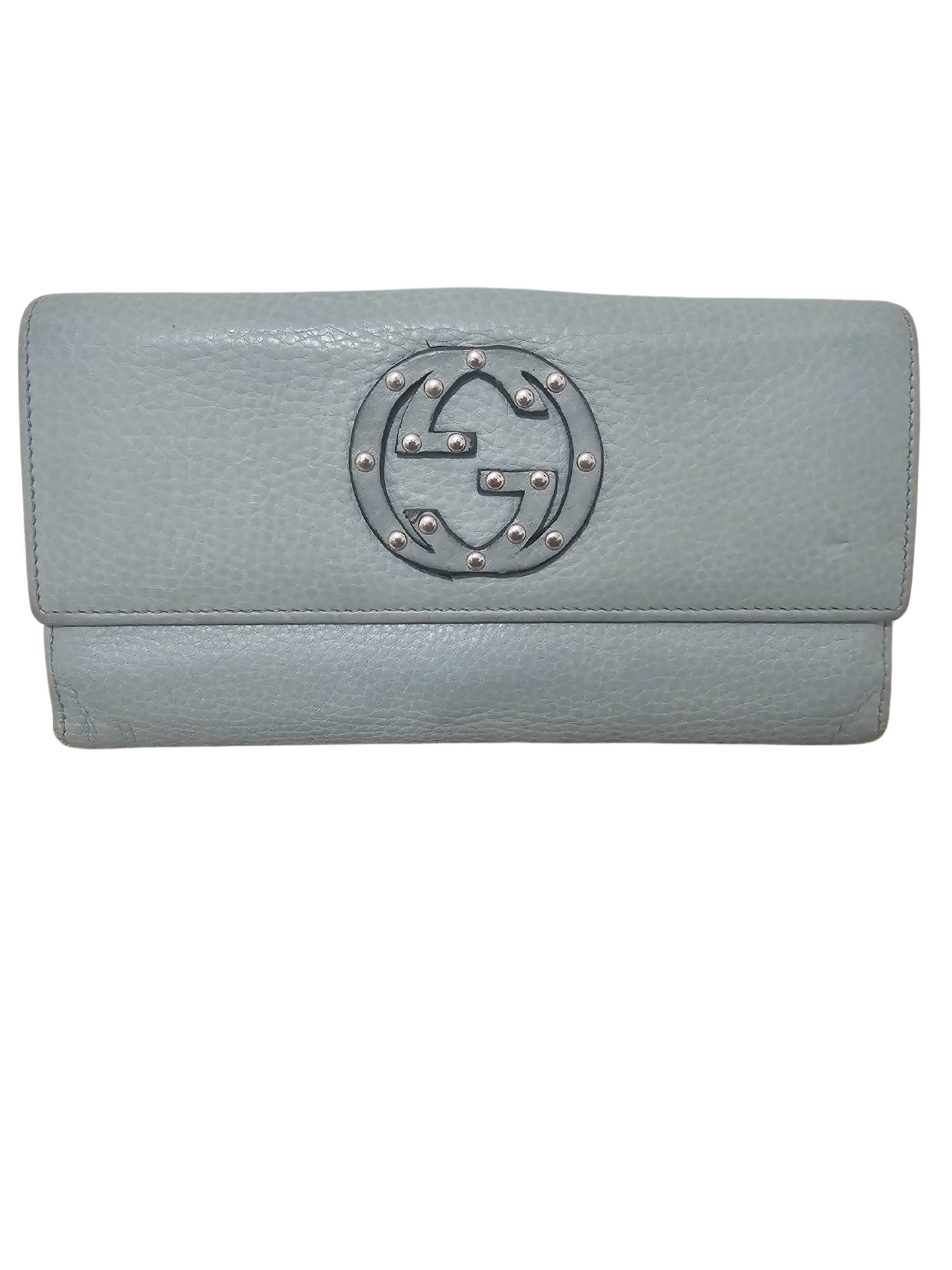 Gucci sea foam green soho leather wallet!