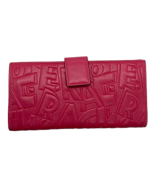 SALVATORE FERRAGAMO Red Vintage Leather Long Wallet