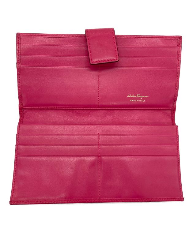 SALVATORE FERRAGAMO Red Vintage Leather Long Wallet