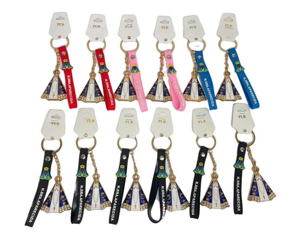 KEYCHAIN N. MRS.  IN APARECIDA WITH COLORED BRACELET - Set of 12