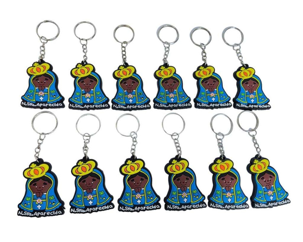 RUBBER KEYCHAIN OUR LADY APPARITION  LIGHT BLUE COVER – Set of  12