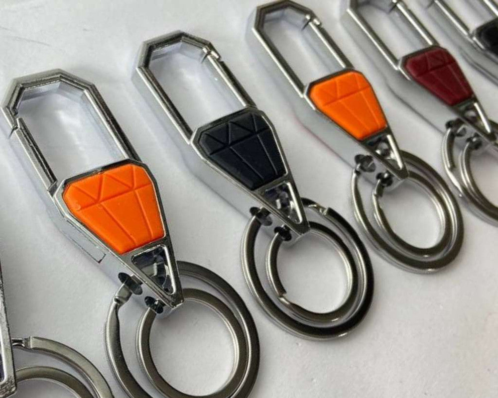 SILVER STAINLESS STEEL KEYCHAIN DIAMOND – Set of 12