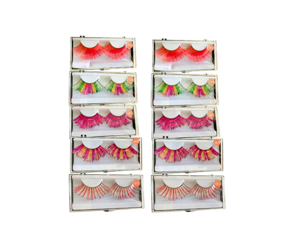 FALSE COLORED EYELASHES – Set of 10