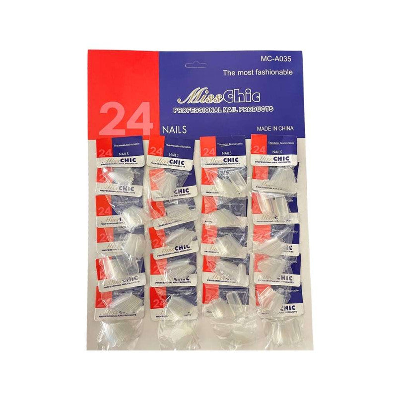 TRANSPARENT FALSE NAILS – 1 Set with 24 pack