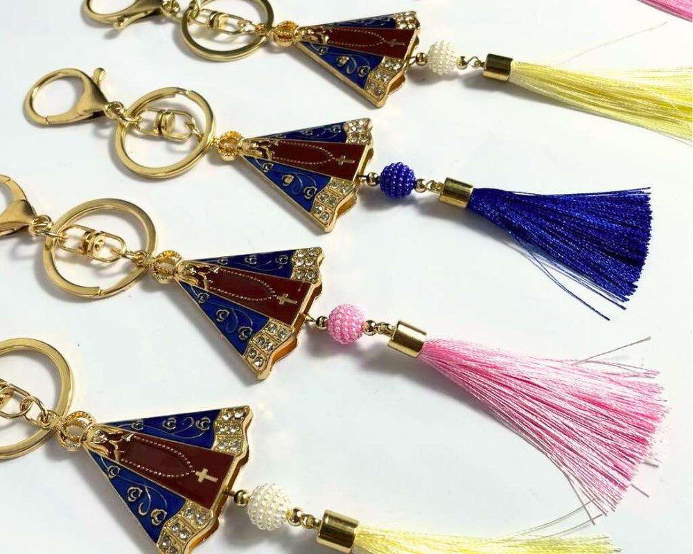 COLORFUL KEYCHAIN O. LADY APPARITION  FRINGE-Set of 12