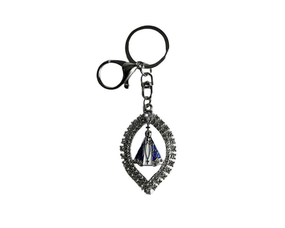 SILVER STAINLESS STEEL KEYCHAIN O. LADY APPARITIONS LEAF – 12