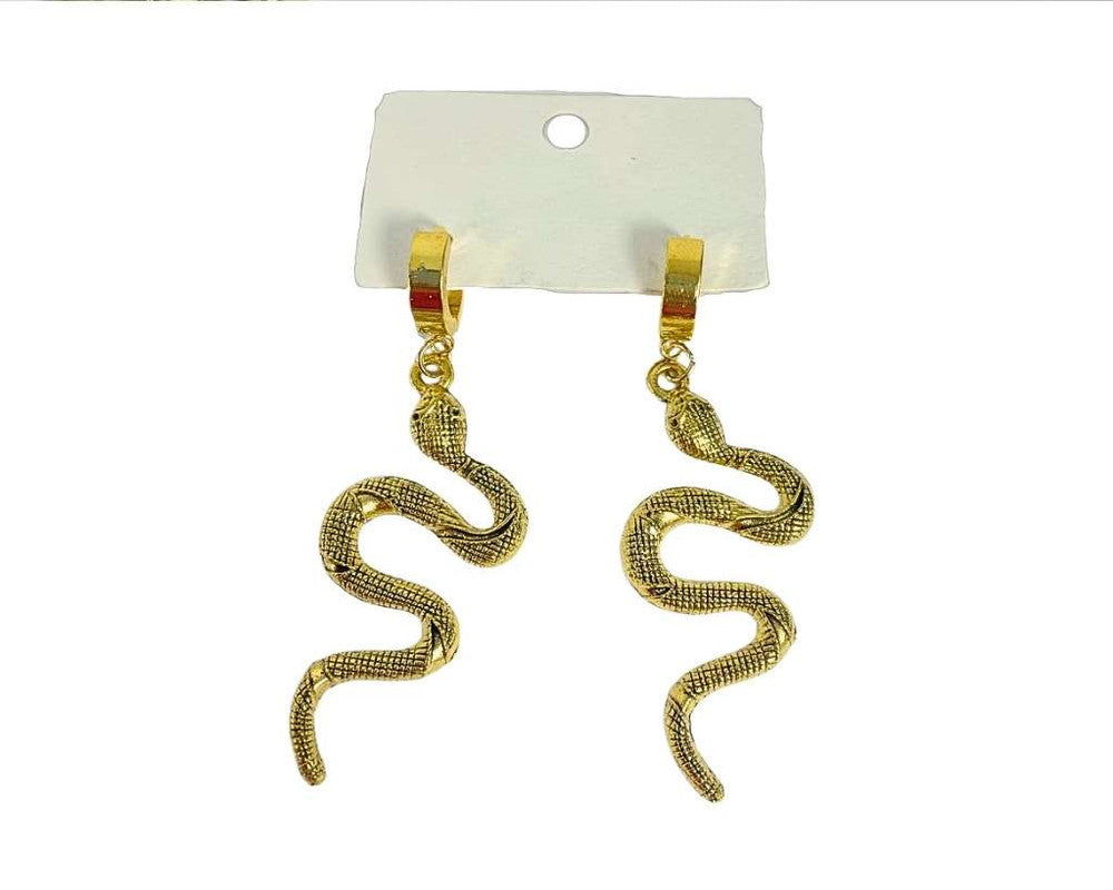 GOLDEN EARRING LARGE  SNAKE  – Set of 12