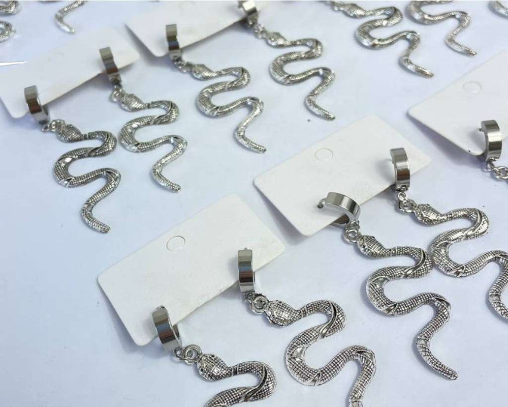 SILVER SNAKE EARRING – Set of 12