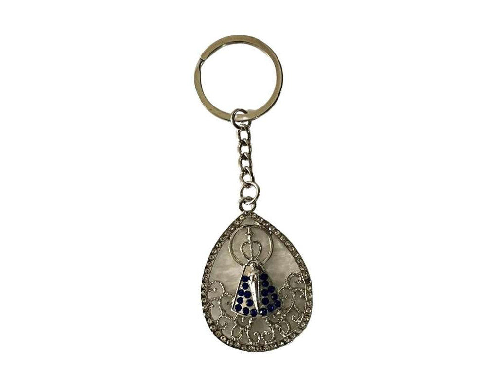 SILVER  KEYCHAIN DROP O. LADY APPARITIONS – Set of  12