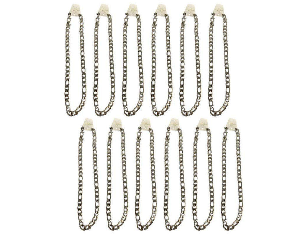 SILVER STAINLESS STEEL  CHAIN FIGARO 3.0 MM / 60 CM – Set of 12