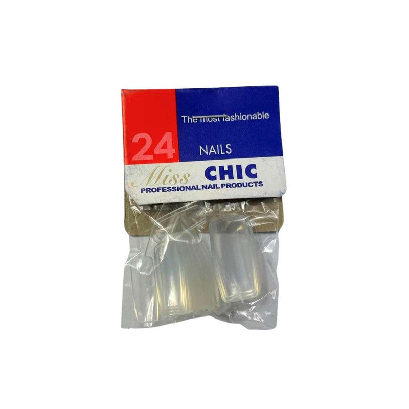 TRANSPARENT FALSE NAILS – 1 Set with 24 pack