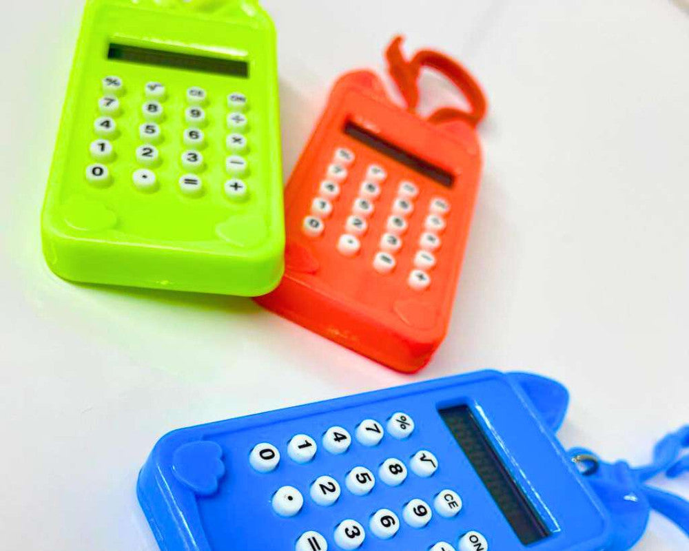 COLORED KEYCHAIN  LITTLE EAR CALCULATOR- Set of 12