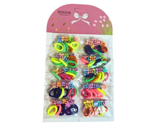 HAIR KIDS  ACCESSORIES JAW CLIPS/ ELASTIC- Set of 10