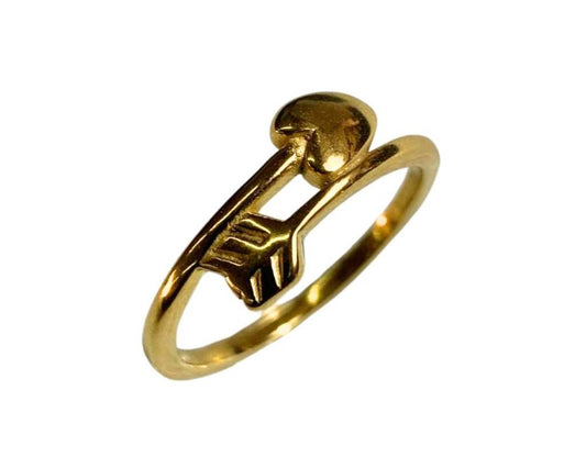 GOLDEN STAINLESS STEEL HEART ARROW RING – Set of 24