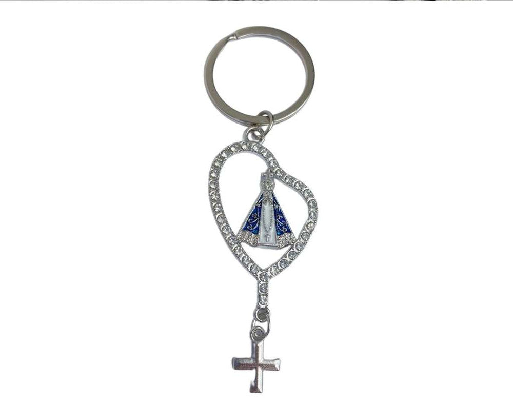 SILVER KEYCHAIN ROSARY O. LADY APPARITIONS – Set of 12