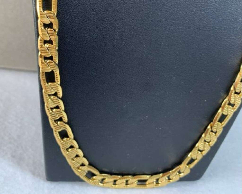 GOLDEN STAINLESS STEEL CHAIN  FÍGARO WITH DETAIL 2.0 MM / 60- Set of 12