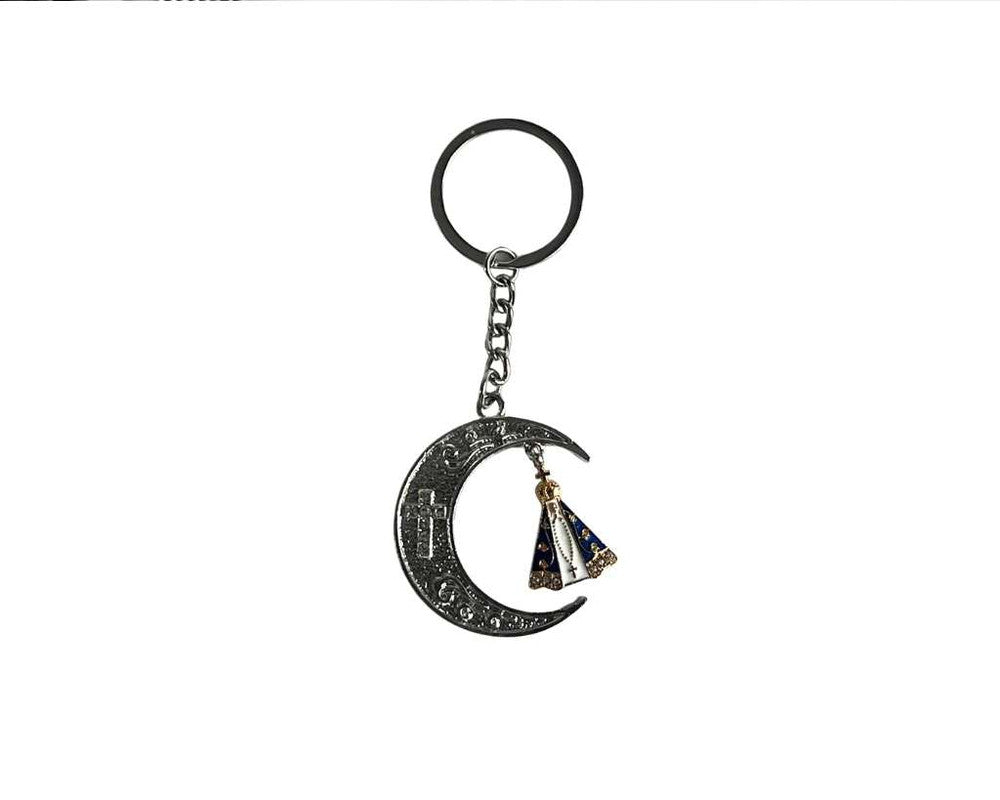 SILVER KEYCHAIN MOON GOLDEN O. LADY APPARITIONS- Set of 12