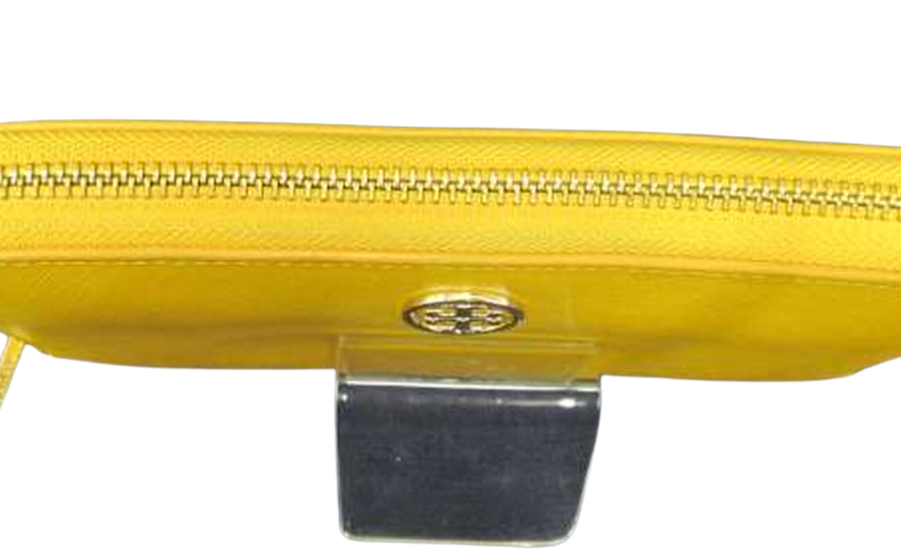 Tory Burch Yellow Leather Robinson Zip Around Wallet!!