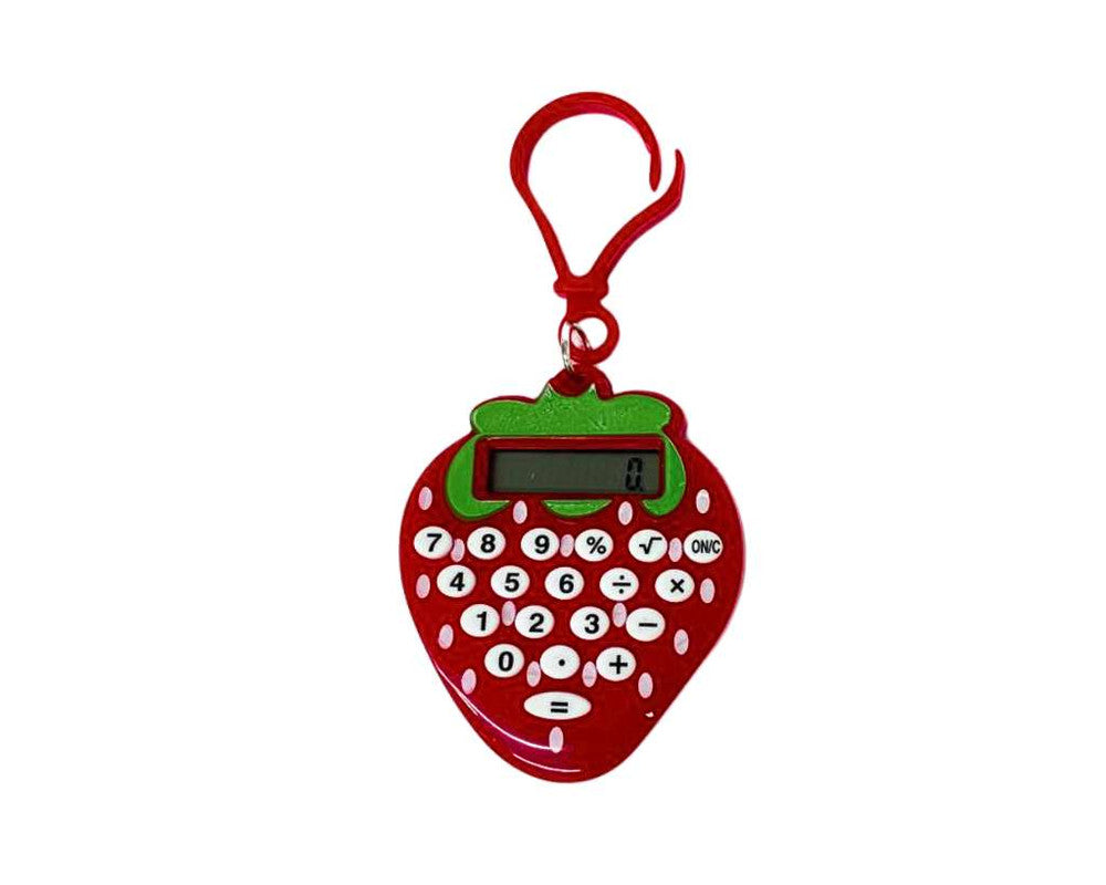 COLORED KEYCHAIN STRAWBERRY  CALCULATOR - Set of 12